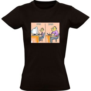 Grappig Dames T-shirt - computer - nerd - dun - dik