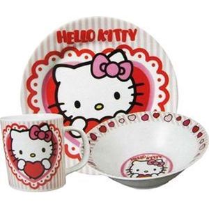 Ontbijtset Hello Kitty Hart porselein