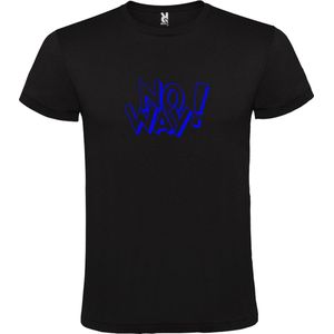 Zwart T-shirt ‘No Way!’ Blauw Maat XL