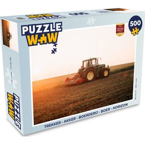 Puzzel Trekker - Akker - Boerderij - Boer - Horizon - Legpuzzel - Puzzel 500 stukjes