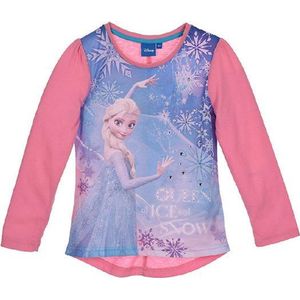 Disney Frozen - Kinder/ kleuter - shirt - Elsa - roze/blauw - maat 122/128