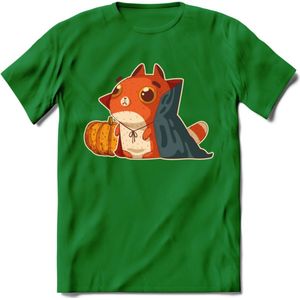 Graaf Dracula kat T-Shirt Grappig | Dieren katten halloween Kleding Kado Heren / Dames | Animal Skateboard Cadeau shirt - Donker Groen - M