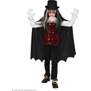 Widmann - Vampier & Dracula Kostuum - Vampier Valentijn Op Zoek Naar Bloed - Jongen - Rood, Zwart - Maat 128 - Halloween - Verkleedkleding