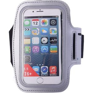 Hardloop Armband Telefoon | Geschikt voor iPhone 14 / 15 Pro Max| Hardloop Armband | Sport Hardloopband | Hardloop Telefoonhouder | Grijs