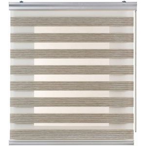 Storesdeco - Premium Duo rolgrodijn aluminium afwerking Beige, 120x250 cm