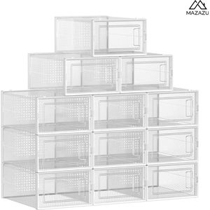 MIRA Home - Schoenendozen - Schoenendoos - Doorzichtig - Polypropyleen - 33,3x23x14cm