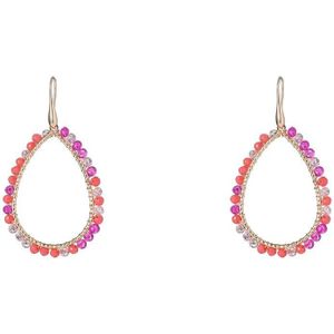 Day&Eve by Go Dutch Label Oorhangers Open Druppel Smal Pink Mix