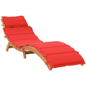 vidaXL Ligbed met kussen massief acaciahout rood - Ligbed - Ligbedden - Tuinstoel - Tuinmeubel