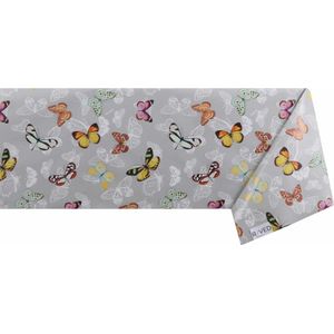 Raved Tafelzeil Vlinder  140 cm x  140 cm - Grijs - PVC - Afwasbaar