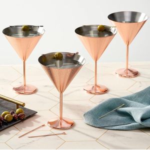 cocktailglazen - glazen, set / champagne, martini en cocktailglazen met extra grote geschenkdoos, gin en prosecco-glazen, kerstwijnglazen 4stuks