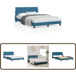 vidaXL Bed met matras fluweel blauw 120x200 cm