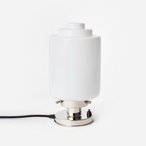 Art Deco Trade - Tafellamp Getrapte Cilinder Medium 20's Nikkel