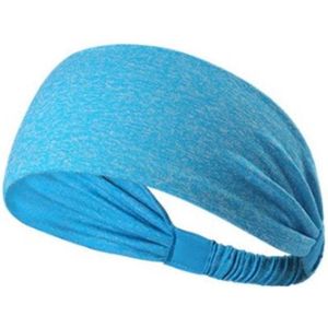 hoofdband - licht blauw - polyester – zweetbandje – licht – hoofdbandje - sport en casual gebruik - unisex - sportband