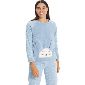 Trendyol Lila 3-Delige Hartvormige Slaapband Polar Winter Gebreide Pyjamaset Thmaw21Pt0666