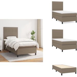 vidaXL Boxspring - Boxsprings - Bed - Slaapmeubel - Boxspring met matras stof taupe 90x190 cm