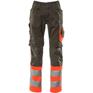 Mascot Safe Supreme Broek met kniezakken 15679-860 - donkerantraciet/hi-vis rood