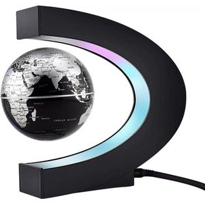 SpeedCare® Zwevende Wereldbol met Licht – Interactieve Wereldbol – Lamp Decoratie - Zwart