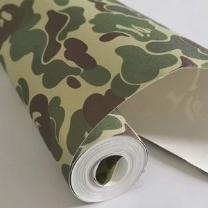 Zelfklevend Camouflage Contact Papier voor Muren en Meubels - Groen - 45x300 cm