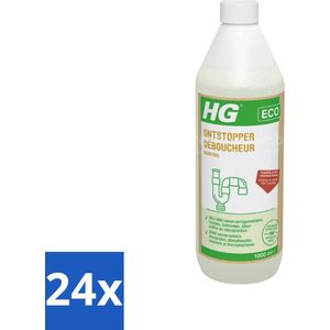 HG ECO - Ontstopper - Gebruiksklaar - Binnen 5 Minuten Resultaat - 1L - Voordeelverpakking - 24 stuks