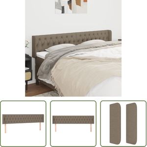 The Living Store Hoofdbord - Klassiek - Hoofdborden - Afmeting- 183x16x78/88cm - Kleur- Taupe