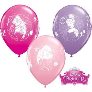 Disney Princess roze fuchsia lila ballonnen ø 30,48 cm. 6 stuks