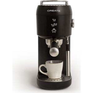 CREATE - Semiautomatische espressomachine 20 bar - Met snel opwarmingssysteem - Melkopschuimer - Zwart - THERA STUDIO
