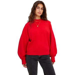 Fashionable Dames Trui / Sweater / Coltrui | Pull Over | One Size | Maat 38-44 - Rood