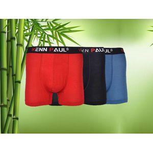 SOCKSTON - 3 Pack Boxershort (Zwart-Rood-Turquoise) - Cadeau - Bamboe Boxershort - Bamboe - 3 Stuk -Maat M- Heren Ondergoed - Boxer - Bamboe Boxershorts Voor Mannen