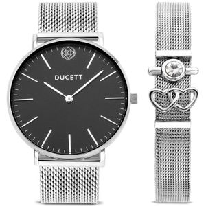 DUCETT - Black mesh + Mesh bracelet luxe silver - Watches - Dames