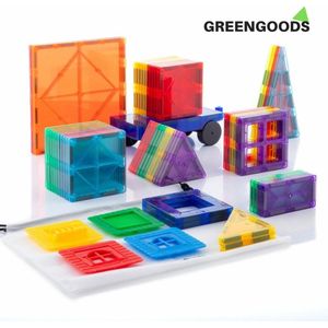 Greengoods® - Magnetisch Speelgoed - Bouwspeelgoed - Bouwblokken Voor Kinderen - Magnetische Tegels - 57 Stuks - 3D
