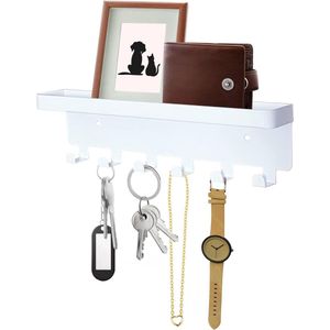 Ibenzoa® Wandmontage Sleutelorganisatie Systeem Wit – Multifunctionele Opbergoplossing