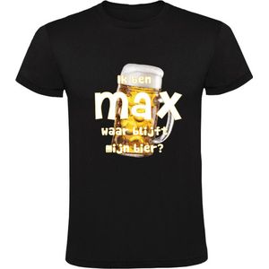 Ik ben Max, waar blijft mijn bier Heren T-shirt - cafe - kroeg - feest - festival - zuipen - drank - alcohol