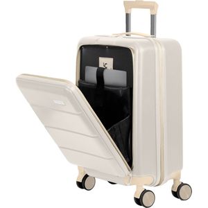 LUCCETI - Handbagage trolley 35 L - Spinner wielen reiskoffer - Handbagage koffer - Lichtgewicht Trolley - Dubbel TSA Slot - Handig voorvak - 55 cm - PURE CHAMPAGNE