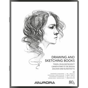 Aurora Pak van 25 x Teken- en Kunstschrift 16,5 x 21 cm, geniet - bestaande uit tekenpapier en schrijfpapier