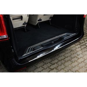 Avisa Zwart RVS Achterbumperprotector passend voor Mercedes Vito / V-Klasse 2014- 'Ribs'