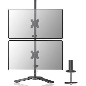 Dubbele Monitorstandaard voor 13-27 inch Schermen - Kantelbaar en Draaiend - Tot 10 KG - VESA 75/100 mm