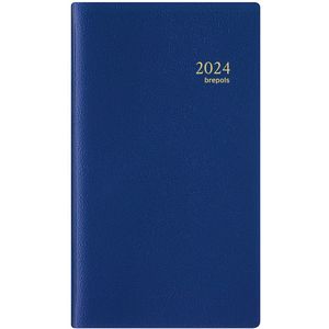 Brepols Agenda 2024 • Plan-O-Rama • geniet •2t • Genova PVC • +ABC • 9,2 x 16 cm • Blauw