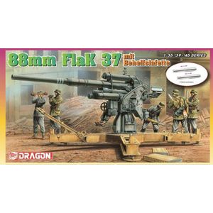 1:35 Dragon 6523 88mm FlaK 37 mit Behelfslafette Plastic Modelbouwpakket