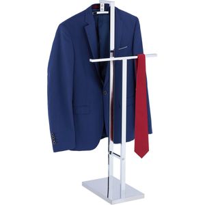Relaxdays dressboy - staand - kledingstandaard slaapkamer - rvs - staal - voor broeken