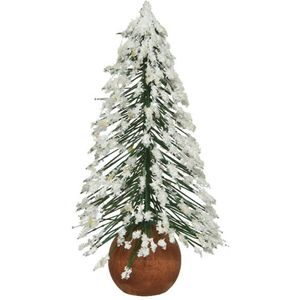 Decoris Mini kerstboom met sneeuw 14cm