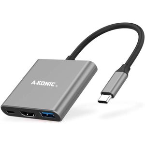 A-KONIC© 3-in-1 USB C Docking Station - HUB – Spacegrijs