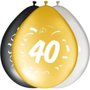 Folat - Ballonnen 40 jaar - Goud, Zilver, Zwart