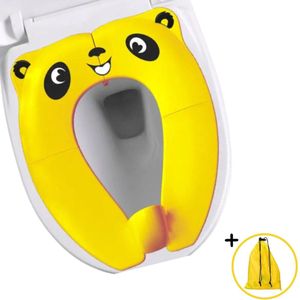 ZoeZo - Panda Toiletbril - Geel - Opvouwbaar - Incl. opbergtasje - Kinderen - Hygiënisch - WC- bril verkleiner - Zindelijkheidstraining - Toilettrainer - Toilet zitje