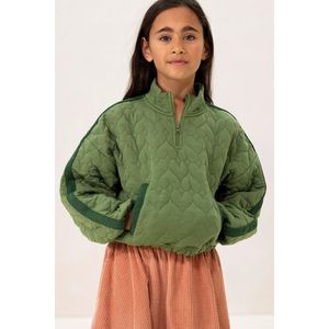 Sissy-Boy - Groene sweater met hartjes quilting