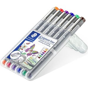 STAEDTLER pigment liner - box 0.5 mm - 6 kleuren