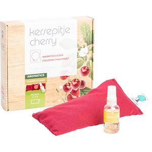 Kersepitje® Picolo Aromatics Ylang Ylang - Klein Langwerpig Kersenpitkussen - Pittenzak - Pittenzak Magnetron - Incl. Aromaspray