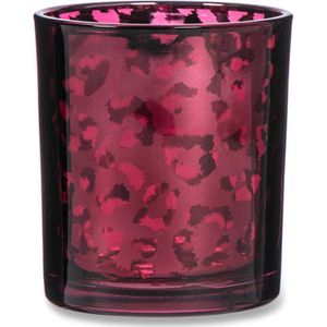 Blokker theelichthouder leopard roze 10cm