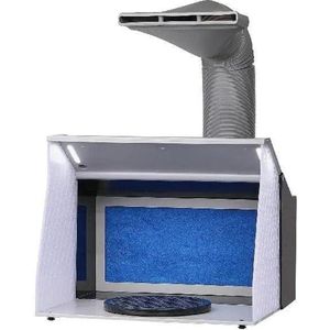 Airbrush - Airbrush spuitcabine - Draagbaar - Airbrush verfspuitcabine kit - met 4 LED-lampen - Krachtige dubbele afzuigventilatoren - Zilver