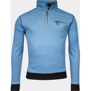 Baileys Sweater Blauw Sweat Cardigan 1/2 zip 2-tone 413130/68