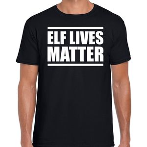 Elf lives matter Kerstshirt / Kerst t-shirt zwart voor heren - Kerstkleding / Christmas outfit XL